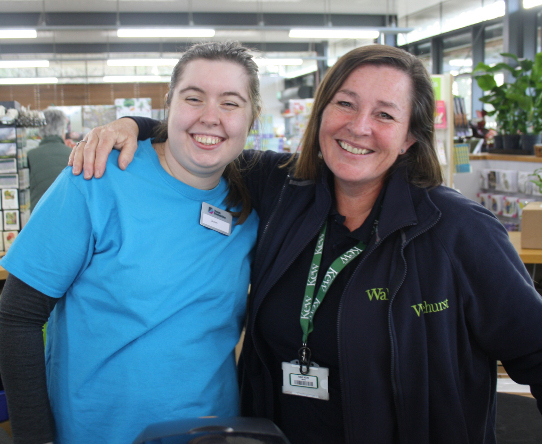 Lauren and a Wakehurst employee during the formers work placement. This is the kind of opportunity you can fundraise for.