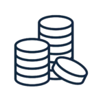 A graphic of a pile of coins