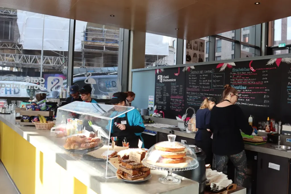 The inside of Team Domenica's cafe inside Plus X Innovation.