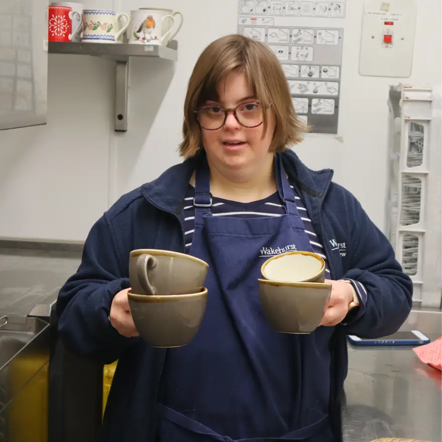 Team Domenica candidate Annie at her paid job with Graysons at Wakehurst Kew Gardens