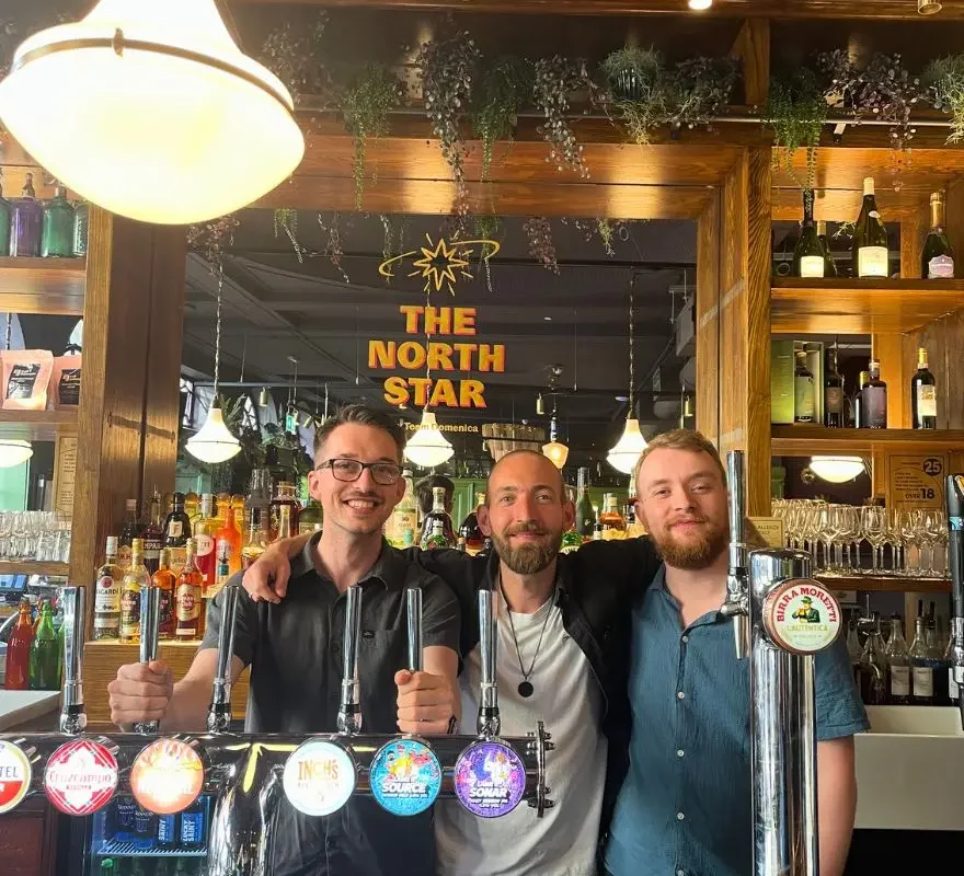 The team behind the bar at The North Star pub Brighton