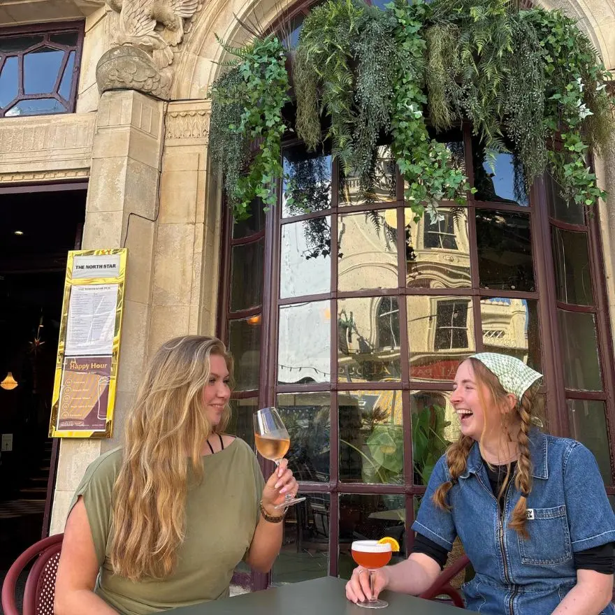 Drinks on the terrace at The North Star pub Brighton