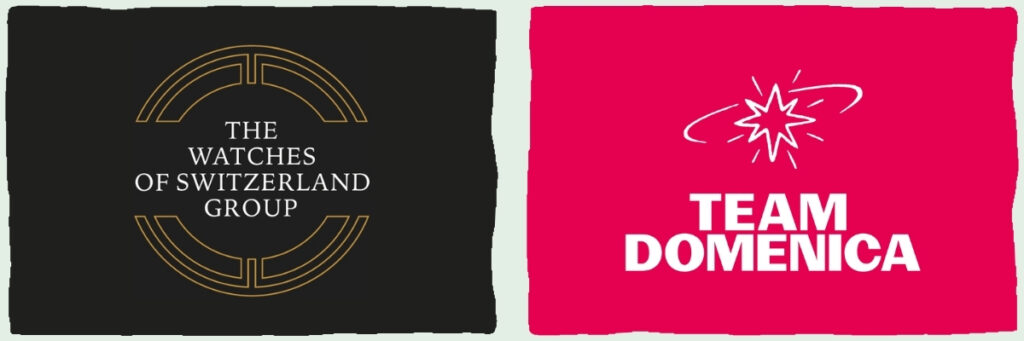 Watches of Switzerland Group and Team Domenica logos