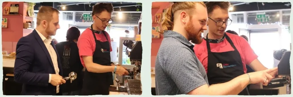 Team Domenica candidate coffee training the Watches of Switzerland team